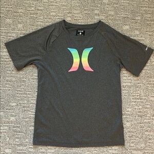 Hurley Gray Rash Guard with Colorful Logo
